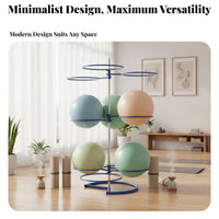 Detachable Exercise Ball Rack Long-Lasting Steel Construction Exercise Ball Stand Rust-Resistant Sturdy and Stable for Studio Owners