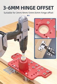 2-in-1 Hinge Cabinet Door Hole Puncher, Woodworking Tool, Aluminum Alloy