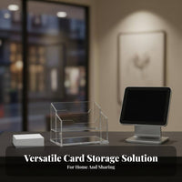 Acrylic Card Stand Tiered Organizer Space Saving for Desktop Collectors