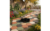 Hexagonal Concrete Paving Former Reusable Hexagon Paving Former Geometric Pattern Construction Supplies for Landscapers, Contractors, Walkway, Yard