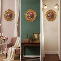 Floral Wall Art with Frame Ornate Floral Artwork Vintage-Style for Shelf