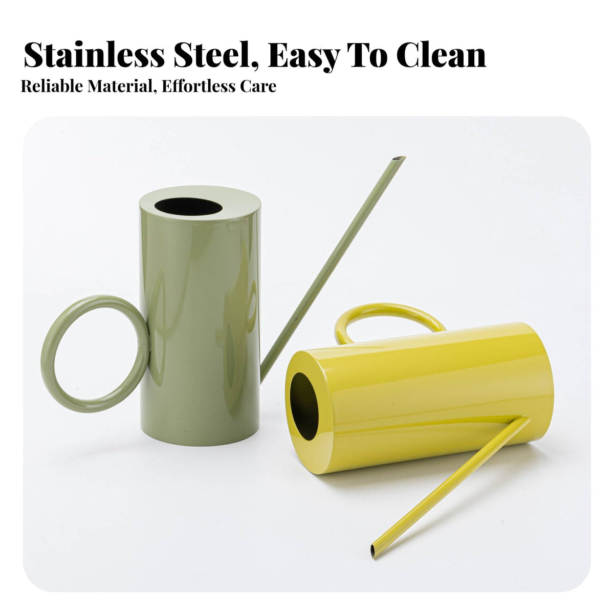 Long Spout Watering Can 1.5L Capacity Stainless Steel Watering Can for Gardeners