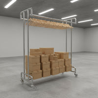 Mobile Double Bar Garment Rack Heavy Duty Double Rail Rolling Clothes Rack Store Fixture for Boutique