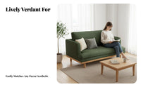 Japanese Inspired Corduroy Sofa with Wood Frame Modern Minimalist Design Corduroy Settee Small Space space-efficient Living Room Seating Easy Assembly for Apartment Dwellers, Homeowners, Office Workers, Lounge Area, Bedroom, Dorm