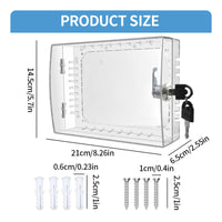 Thermostat Lock Box Transparent Thermostat Cover with Key for Offices, Landlords
