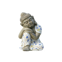 Garden Ornament with Mosaic Finish Zen-Style Buddha Statue Versatile for Patio