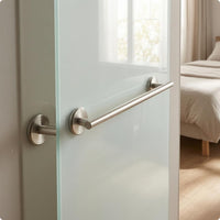 Bar Handle Aluminum Alloy Door Handle Round Base Home Fixtures