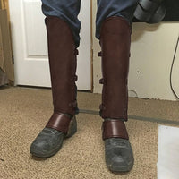 外贸中世纪武士护腿维京时代PU皮脚踝护具cosplay道具速卖通