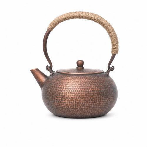 Gongfu Tea Kettle Compact Hammered Copper Kettle Handmade for Kitchen