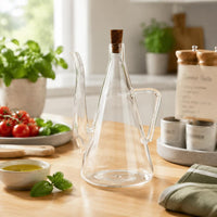 Borosilicate Glass Oil Jug Easy Pour Spill-Resistant Cruet
