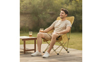 Foldable High Back Camping Chair Portable Moon Chair Comfortable Furniture Compact for Campers, Anglers, Picnics, Fishing, Backyard