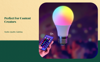 RGB LED Bulb, 16 Colors, Dimmable, E27 Remote, Mood Light
