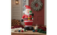 Standing Inflatable Santa with Candy Cane Easy Storage Santa Inflatable Lightweight Christmas Decoration Festive for Lawn, Porch
