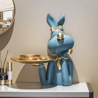 Metal Rabbit and Deer Figurine Key Tray for Entryway Living Room Housewarming Gift