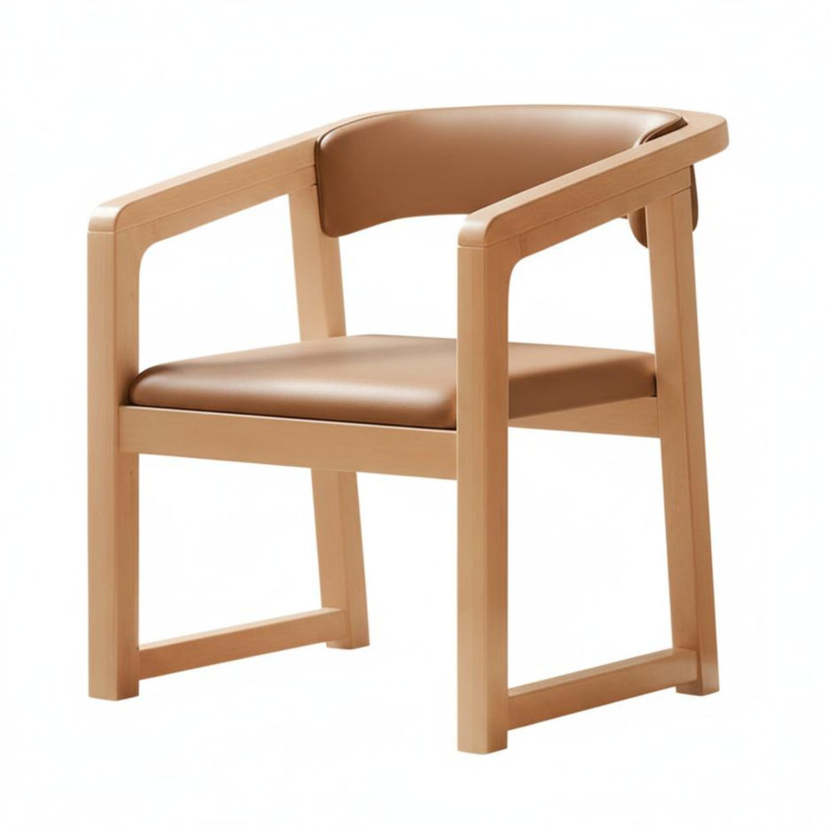 Upholstered Armchair Traditional Chinese design Upholstered Z-Shaped Chair With Armrests Minimalist Aesthetic for Office Workers