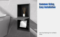 Wall Niche Recessed Tissue Box, 304 Stainless Steel, Bathroom Embedded Toilet Paper Holder, Double Tier, Waterproof