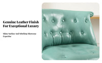 Stateside Country Aesthetic Button-Tufted Wooden Settee Vintage Design Button-Tufted Settee Retro aesthetic Sofa Space Saving for Apartment Dwellers, Business Owners, Interior Designers, Coffee Shop, Retail boutique, Living Room, Office Waiting Area