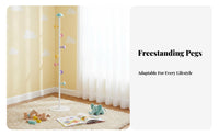 Colorful Design toadstool-inspired Coat Tree Freestanding toadstool-inspired Hall Tree Multifastener Garment Rack Stable Base for Children, young children, Living Room, Bedroom, Playroom, Entrymethod