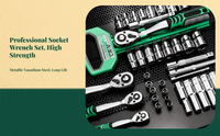 Ratchet Socket Wrench Set, Quick Release Mechanism, Multi-Functional Hand Tool Kit for Auto Repair, Home Maintenance, Motorcycles