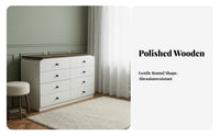 Vintage design 6-Drawer Wide wardrobe Multi-Functional 6-Drawer low-profile cabinet Cabinet Large Capacity Bedroom Furniture Minimalist Design for Interior Decorators, Apartment Dwellers, Homeowners, Living Room, Hallway, Entryway