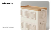 Collapsible Rolling Crate Foldable Storage Bin Stackable for Bedroom, Homeowners
