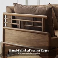 Wooden Frame Sofa and Armchair Set New Chinese design Upholstered Sofa Set Serene Serene-Influenced design living Room Seating for Office, Lounge Area, Hotel Lobby