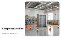 Heavy Duty Stainless Steel Fire Equipment Cabinet Lockable Emergency Gear Display Cabinet Adjustable Shelves Fire Fire Containment Unit Storage Box for Safety Officers, Construction Site Managers, Business Owners, Factories, Warehouses, Office Buildings