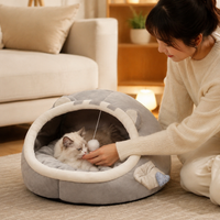 Cat Bed Fluffy Winter Warm Up to 5kg Senior Cat Compatible Gray M Size