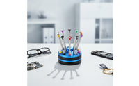 10 Pieces Screwdriver Set with Stand Anti-Slip Precision Screwdriver Set Electronics Repair Tool Kit Rotatable for Watchmakers