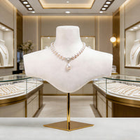 Suede Necklace Display Stand with Neck Form