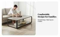 2-Tier Rectangular Table Modern Minimalist Design Two-Tier Rectangular Stand Sturdy Frame Living Room Furniture for Homeowners, Lounge Area, Entryway