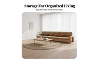 Sofa with Integrated Storage Table Nordic Design Couch sturdy Wood Frame Living Room Furniture for Families, Lounge Area, Large Apartment, Home Theater