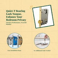 Interior Door Lock, Universal Mortise Lock Set with Key, Quiet Bearing Latch, Privacy Security