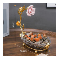 Leaf Crystal Fruit Bowl Luxury Design Leaf Glass Tray Elegant for Hotel, Bar
