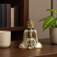 Sakyamuni Buddha Figurine Collectible Brass Buddha Statue Gift Idea for Office