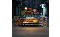 Illuminated Newsstand Model Built-in Light 1:64 Newsstand Hand-Painted