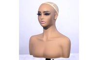 Mannequin Display Bust Skin-Toned-Toned Mannequin Head with Shoulders Shoulder Design Retail Model