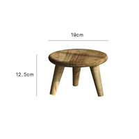 Three-Legged Stool Natural Finish Round Stool Rounded for Plant Stand