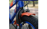 High-Carbon Steel Frame Kids Cycle with Training Wheels Double Brakes Boys Girls Cycle Rear Seat Rack Outdoor Push-Along Toy Wear-Resistant Tires for Playground