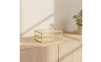 Vintage Jewelry Box with Drawers Transparent Glass Jewelry Box Compact Shockproof for Dresser