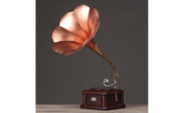 Metal Gramophone Ornament Vintage-Style Gramophone Ornament Decorative Sculpture for Decorators, Cafe, Display Shelves