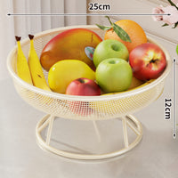 Mesh Fruit Basket Rolled rimed Metal Basket Shallow Tableware