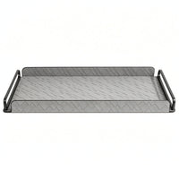 Serving Tray with Handles Woven Tray with Handles Gray for Coffee Table