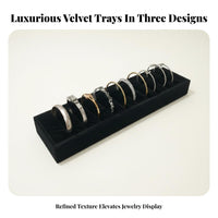 Velvet Bracelet Display Tray Scratch Surface 10 Slot Bracelet Display Padded 10 Slot Jewelry Tray for Retailers, Showcase, Exhibition, Craft Fair