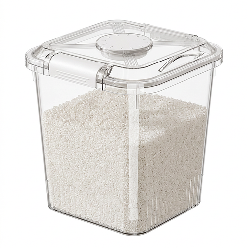 Rice Storage Container Large, Airtight Lid Measuring Cup, Food Storage Container Large Capacity, Thickened PP Rice Bin, Pantr