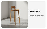 Bar Stool with Backrest Modern Design Counter Chair Built-in Footrest Stable Wide Base for Homeowners, Restaurant, Cafe