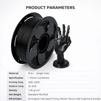 PLA Filament 1.75mm Diameter, Printer 1KG Spool for Rapid Prototyping Model Making, Dimensional Accuracy +/- 0.03mm
