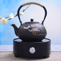 典工堂铁壶仿日本南部铸铁壶双铁银叶荷花生铁壶 烧水壶 茶具茶壶