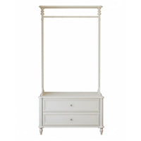 Clothes Rack with Integrated Nightstand Space-Saving Design Bedroom Furnishing