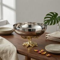 Pedestal Fruit Bowl Reflective Fruit Bowl with Pedestal Easy to Clean for Dining Table